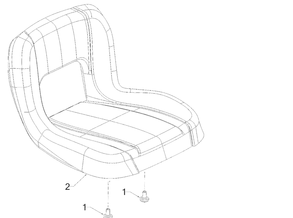 Seat Diagram and Parts List for 2023 Yard Machines Lawn Tractor